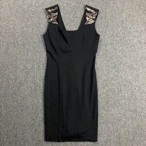 Guess‎ Dress Women's Medium Black Sheath Shift Sleeveless Viscose Blend M